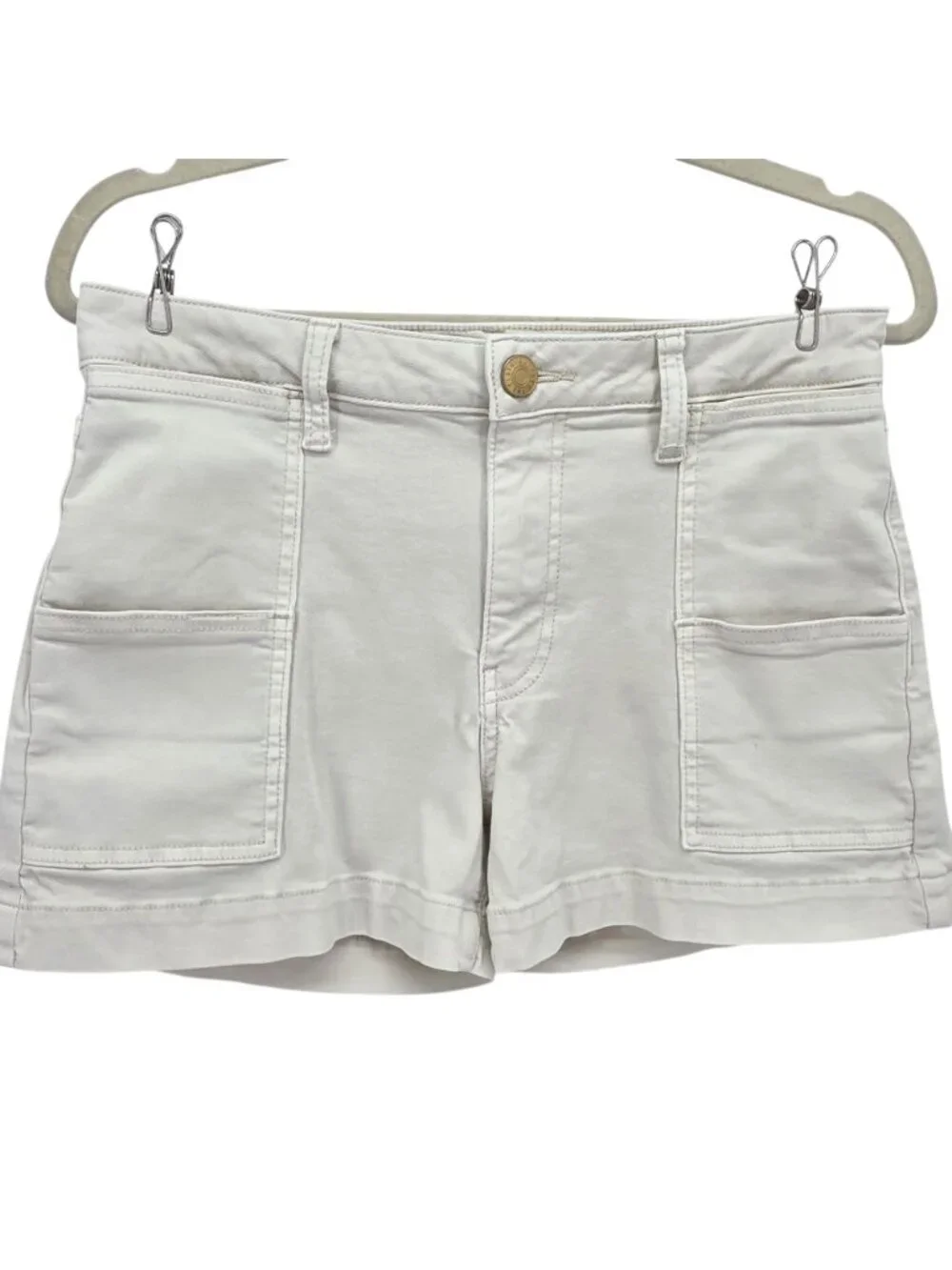 Kut From The Kloth Womens 6 Shorts Jane High Rise Short Denim Jean Ivory Pockets